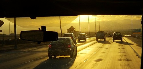 traffic throughthewindow cars peñaboulevard peñablvd sunset atardecer