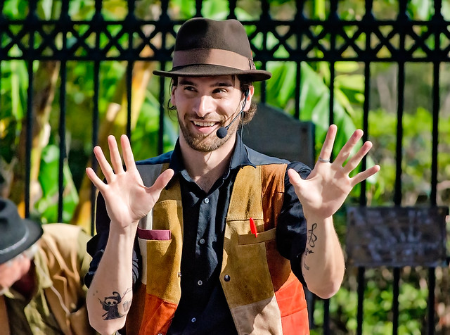 Magician performs in Jackson Square in New Orleans Louisiana