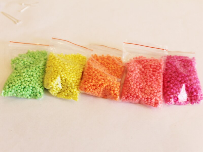 bright coloured beads
