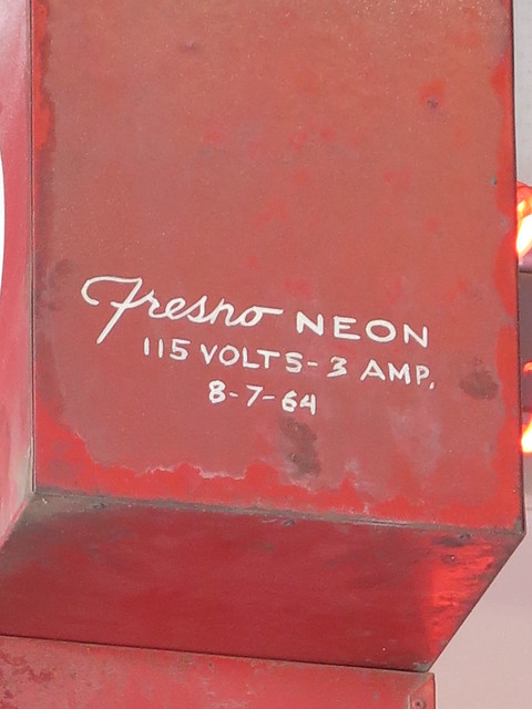 Fresno Neon Sign Label,  Coney Island Restaurant