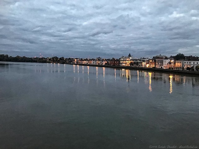 Barnes lit up over the Thames