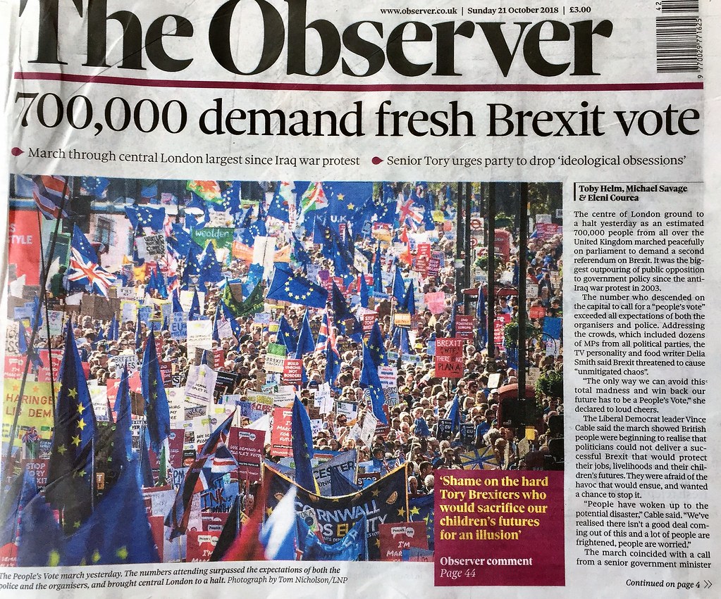 700,000 march in London streets calling for People's Vote on Brexit deal
