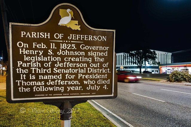 Information plaque regarding the Parish of Jefferson