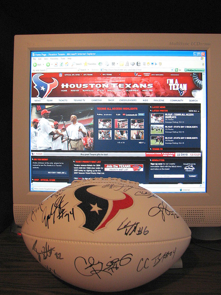 Houston Texans | Football signed by 18 players and the Gener… | Flickr