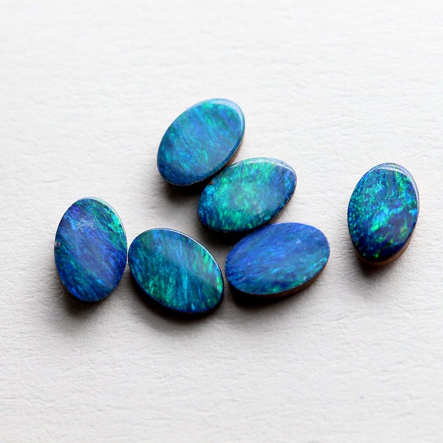 natural boulde opal oval cabochon gemstone