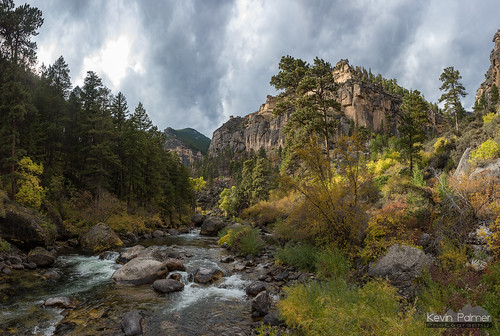 stitched bighornmountains bighornnationalforest dayton wyoming tongueriver tonguerivercanyon flowing water october fall autumn foliage color colorful rapids clouds nikond750 tamron2470mmf28 cloudy