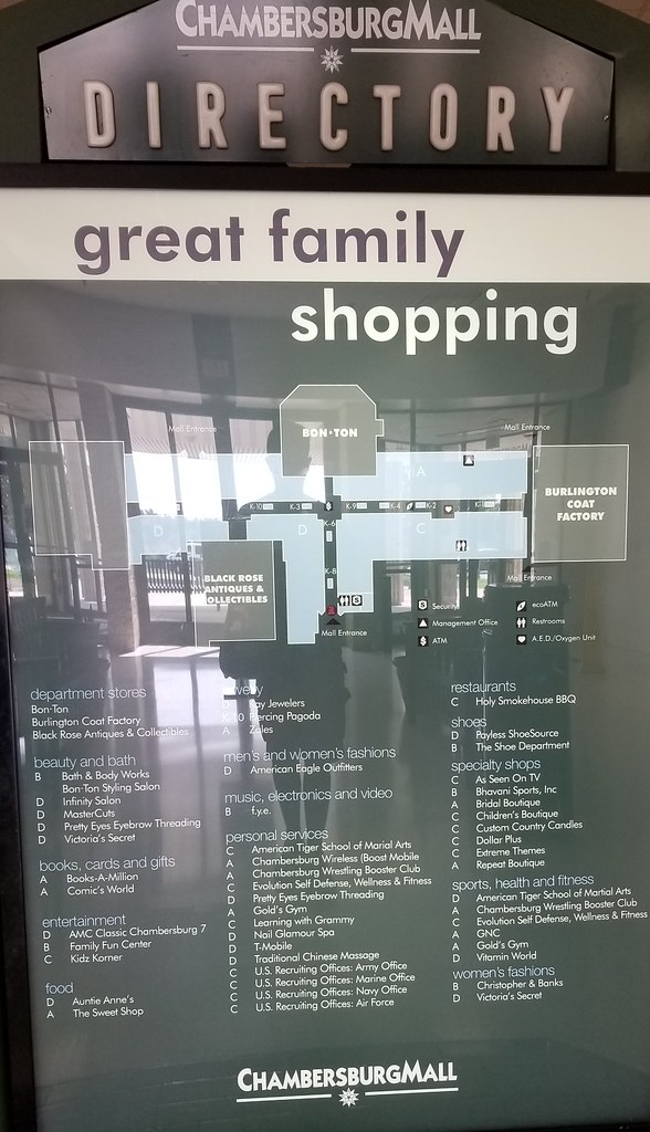 Directory - Chambersburg Mall Chambersburg, PA August 2018…