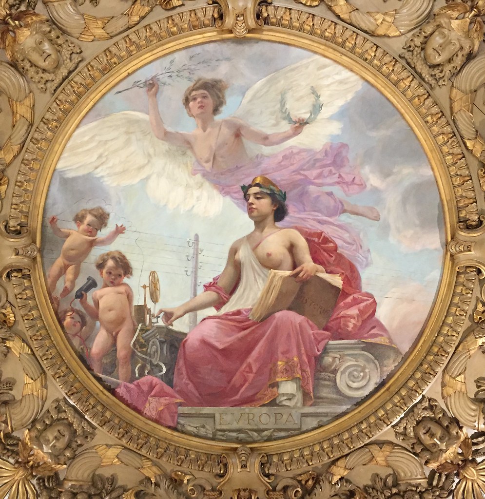 Ceiling in the National Art Museum in Mexico City, Mexico.