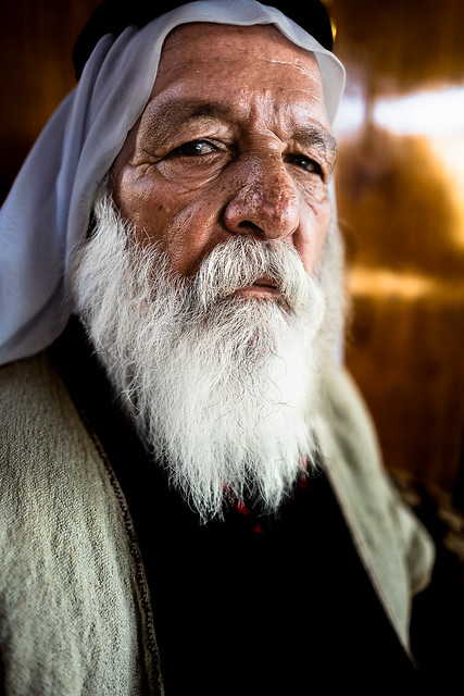 Religious Yazidi man in Mount Sinjar