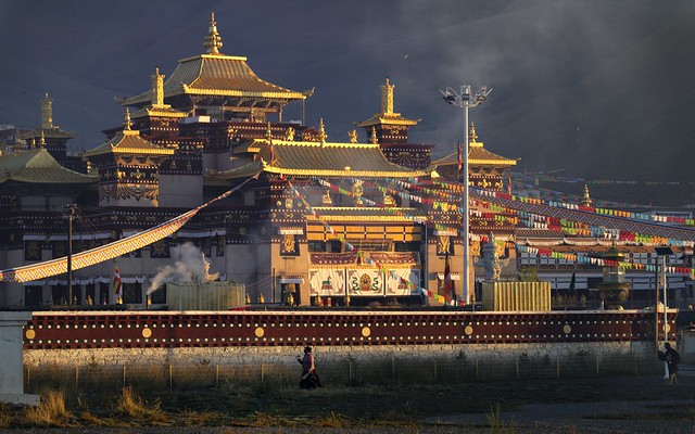 Sershul monastery at sunrise, Tibet 2018