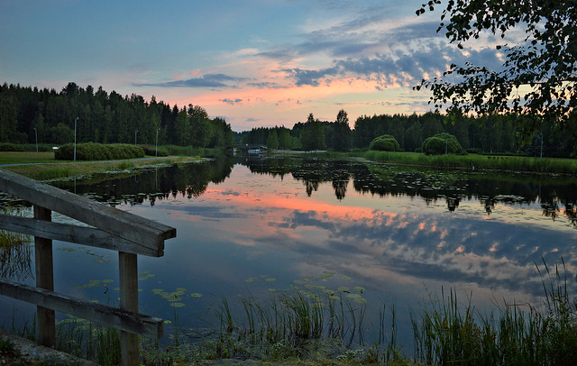Summer dream... Sunset on the lake Päijänne. Finland.