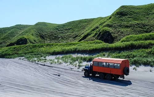 Bus based on Ural-4320 all-terrain truck. Iturup Island, Kuril Islands, Russia. | by guroleg