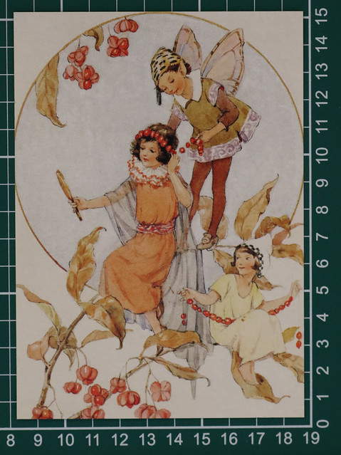 Postcard [verso]: Margaret W. Tarrant - Spindling Berries (Fairy with a Mirror)