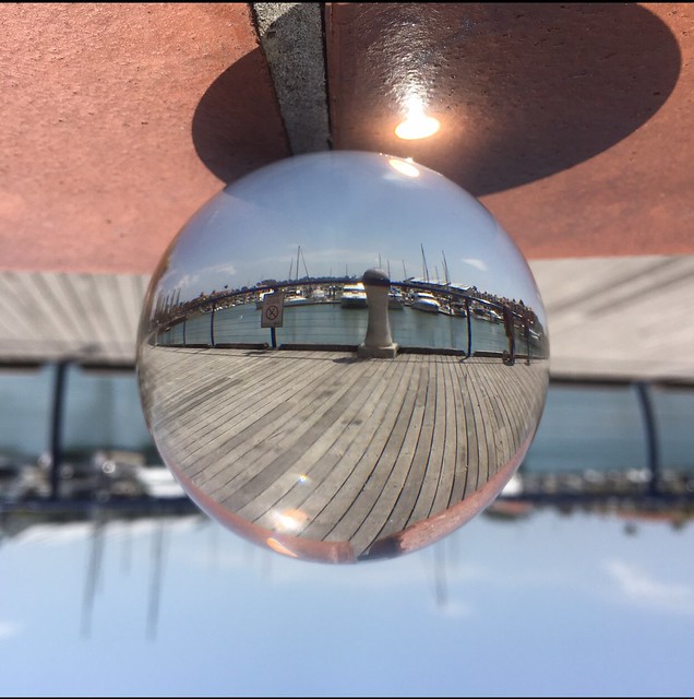 Raby Bay Marina view in Lens Ball