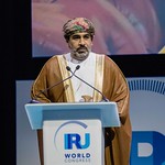 Ahmed Mohammed Salem Al-futasi during Plenary session 1 at IRU World Congress in Muscat, Oman