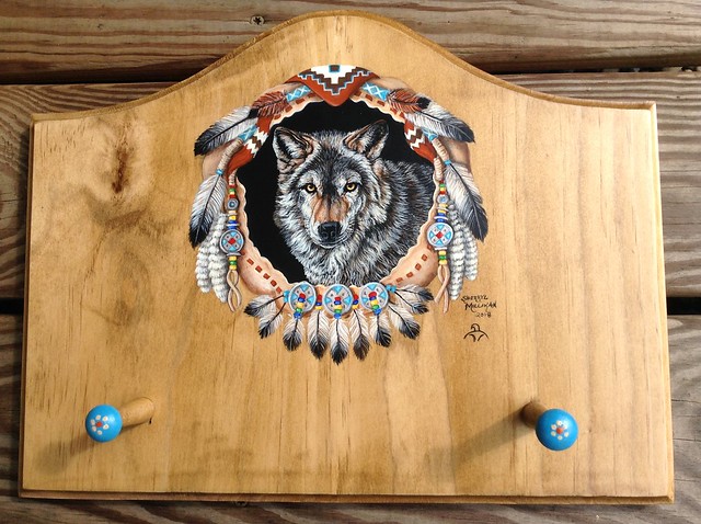 Native American Wolf painting by sherrylpaintz