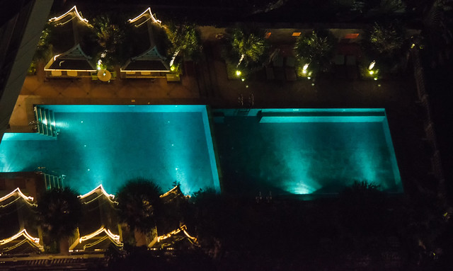 Peninsula Hotel - Swimming Pools at Night