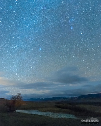 wyoming fall autumn night sky stars starry dark space astronomy astrophotography nikond750 parkman tamron2470mmf28 clouds pond hills orion tree bighornmountains water