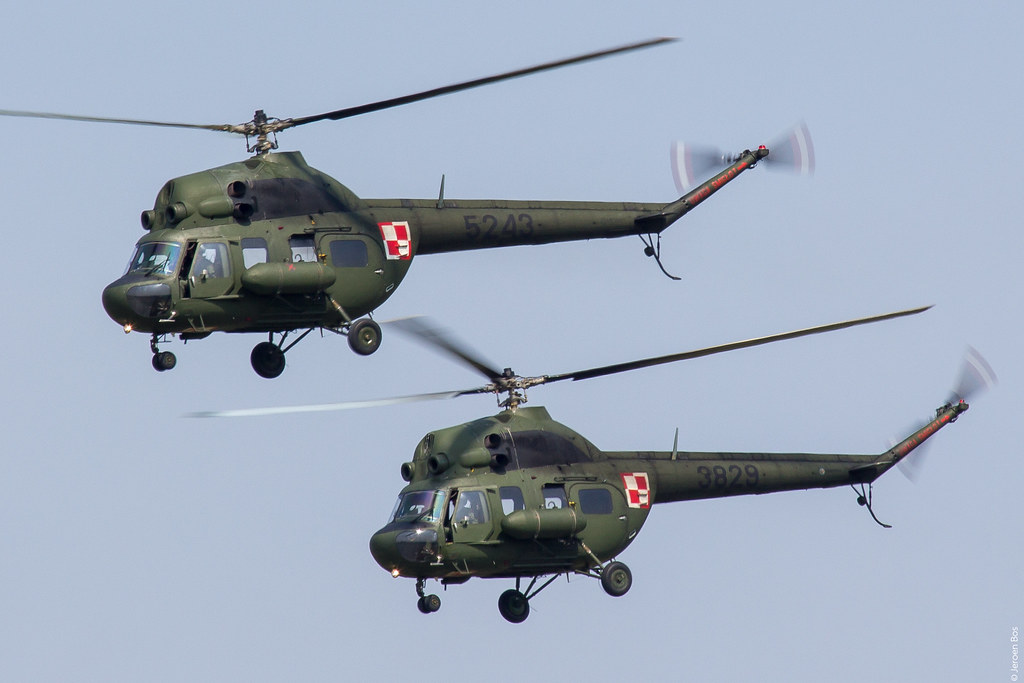 Polish Air Force Mi-2 5243 and 3829 during the Radom Air Show 2017 fly-by
