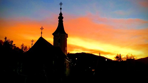 sunset church