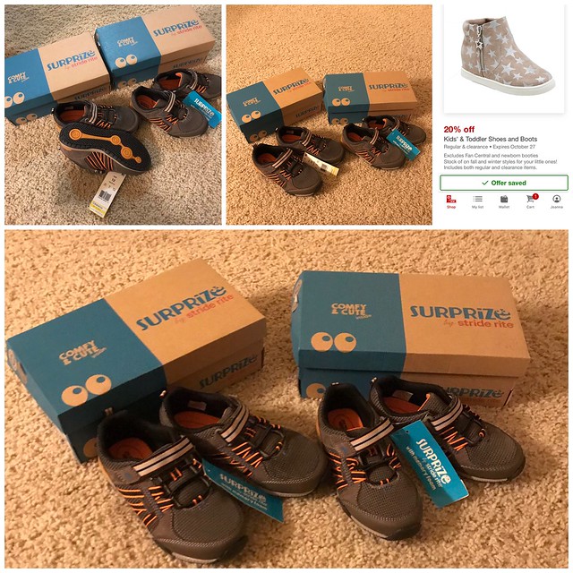 Scored these shoes over the weekend for my boys at just $11.98 after the #target #cartwheel app which gives additional 20% off on top of the clearance price! Original price each is $29.99.