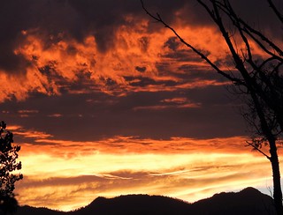 Fiery sunset over the front range...