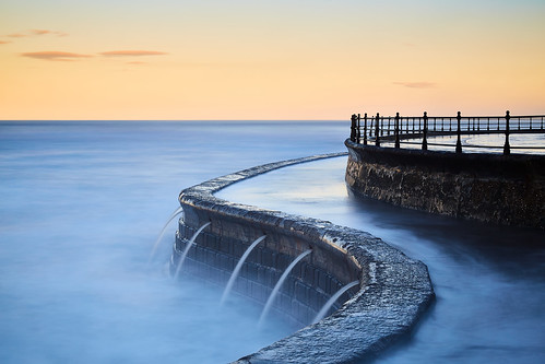 scarborough southbay northyorkshire highseas abstract scupper curve uk england northsea seascape wall seawall scarboroughspa longexposure leebigstopper canon24105 canon5dmk3 openairswimmingpool sunset dusk markmullenphotography