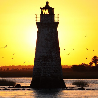 Cockspur Island Lighthouse near Sunset