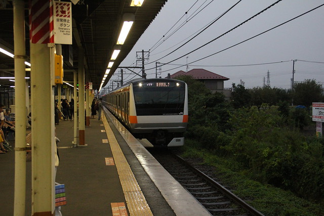 JR East E233 series EMU , Musashi-Hikida train station , Akiruno 🇯🇵 10.09.2018