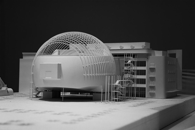 Maquette of Academy Museum of Motion Pictures in Los Angeles by Renzo Piano
