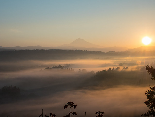 Sunrise with Mount Hood. Oregon, US