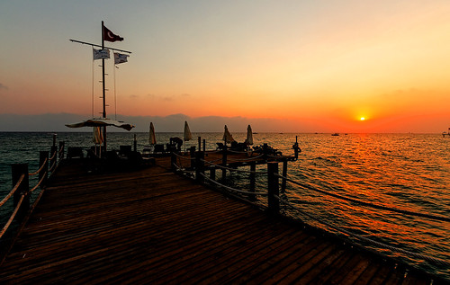 sun sunset sea water kizilot turkey flag 6d canon mbpictures sky mountain skyline boat wood 163528iil