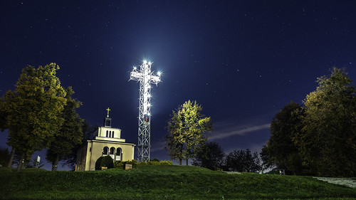 chapel skoczow poland polska kaplicowka janpawelii jeanpaul silesia nightphoto
