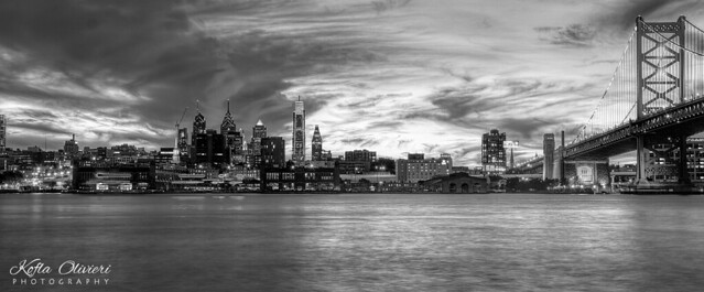 Philadelphia Skyline in Black White