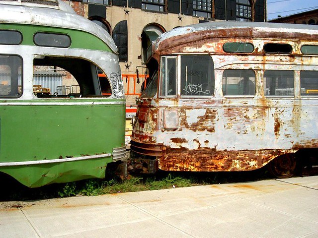 Redhook Brooklyn Trolley Cars - Abandoned