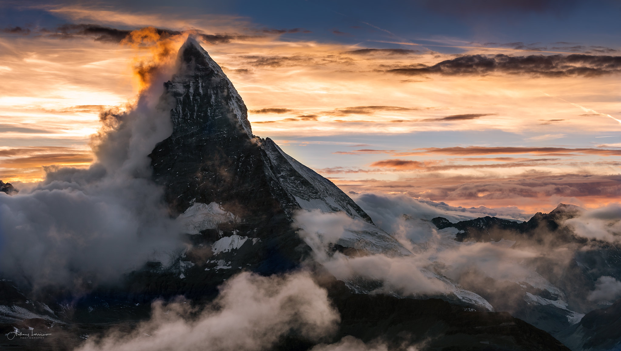 The Matterhorn On Fire