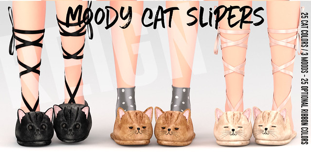 REIGN.- MOODY CAT SLIPPERS