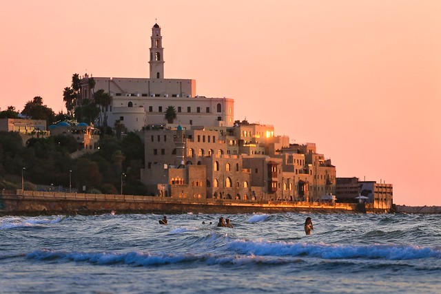 Bathing at sunset - Old-Jaffa beach - Follow me on Instagram:  @lior_leibler_photography