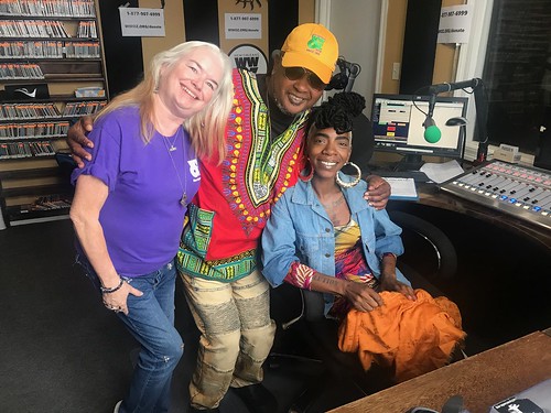 Dianna Thompson, Action Jackson, and Cole Williams dream team at WWOZ - 10.23.18. Photo by Carrie Booher.