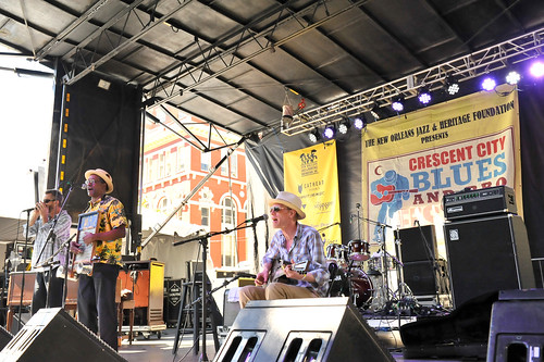 Washboard Chaz Blues Trio at Blues & BBQ Fest 2018. Photo by Michael E. McAndrew.