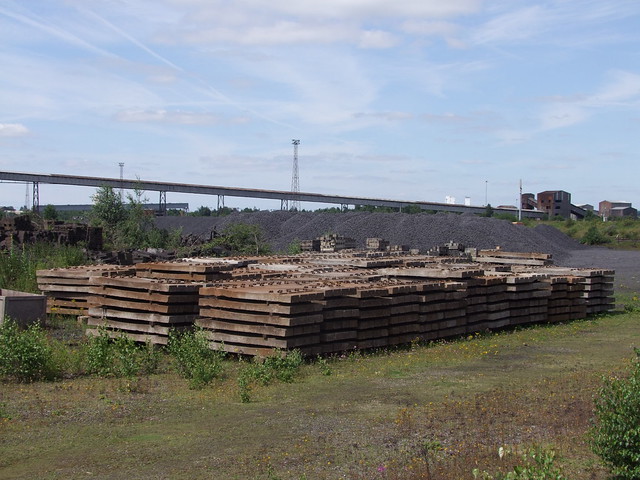 Sleeper pile  (Scunthorpe steel mill tour 08-07-17)
