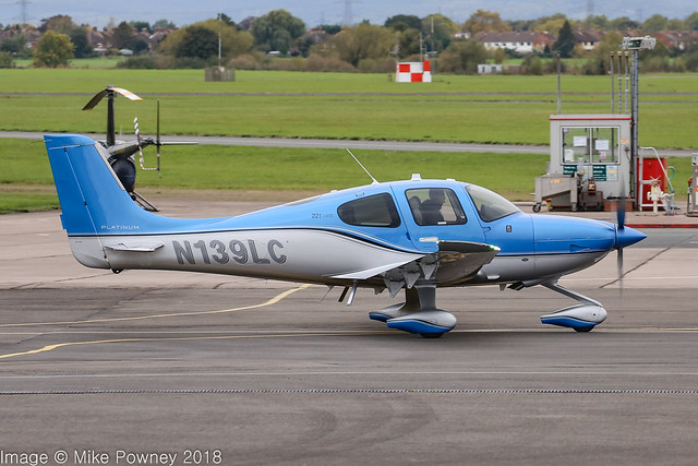N139LC - 2018 build Cirrus SR22T GTS Platinum, taxiing for departure at Gloucester