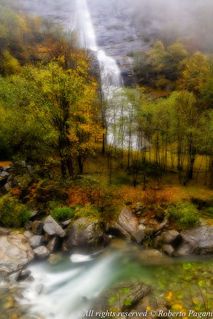 Waterfall and mountain stream