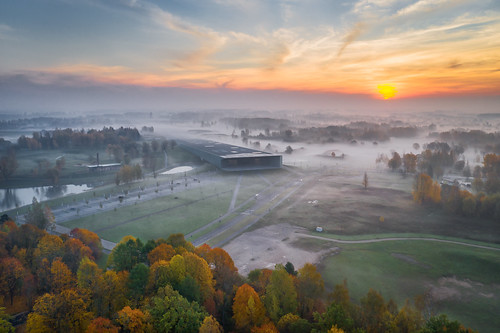 erm estonia estoniannationalmuseum mavic2pro tartu aerial aerophoto autumn dronephoto outdoor sky sunrise