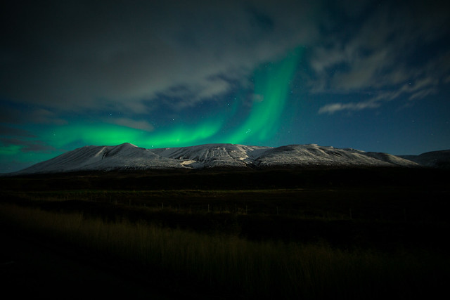 Aurora Borealis Over Fornastaðafjall