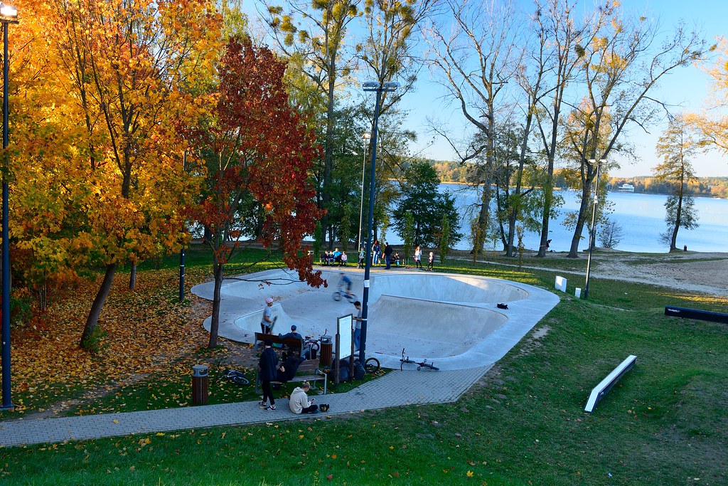 Skate Park located near the  Ukiel lake  , City of Olsztyn (Poland 2018)