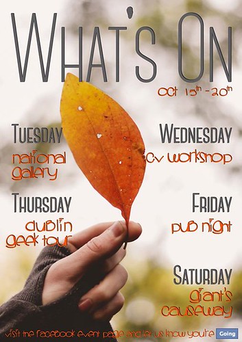 With a new week comes new activities! Here's our What's On for the following days ;) Make sure to sign up and get involved!