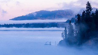 Mist on Lake Coeur d'Alene, ID.