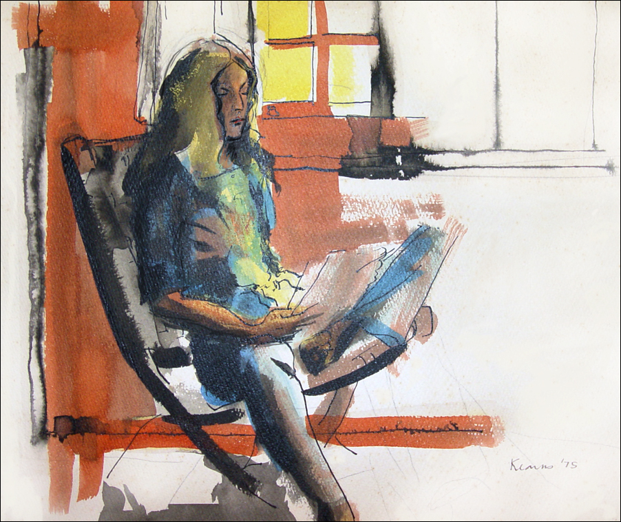 Old ink - Woman Reading