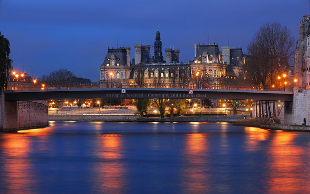 Paris City Hall by a Cloudy Night HDR | davidgiralphoto.com